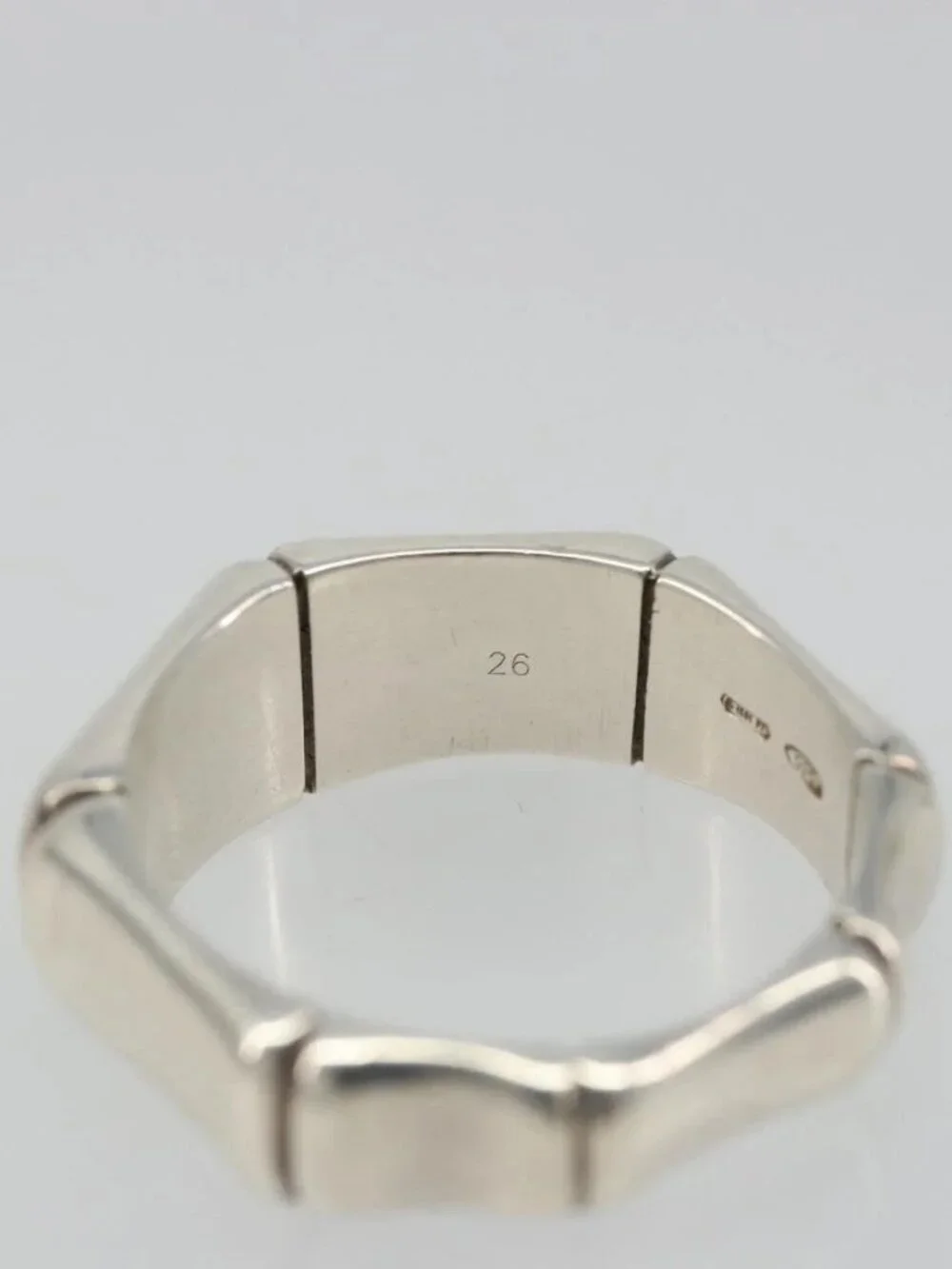 GUCCI Bamboo Ring Ag925 Silver Auth SW2377V